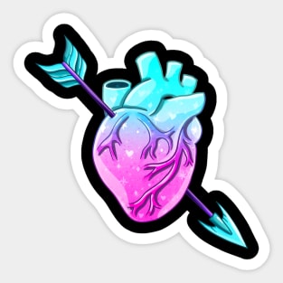 Pastel Goth Anatomical Heart Valentine Sticker